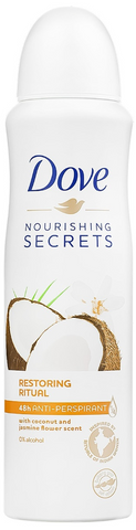 Dove Body Spray For Women -Restoring Ritual w/Coconut & Jasmine Flower 150 Ml, 6/cs.