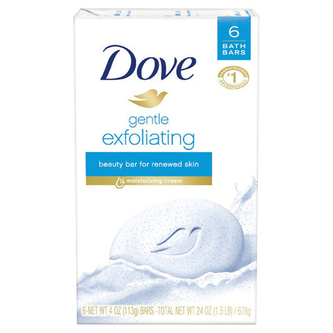 Dove Bar Soap -Gentle Exfoliating 6 Pk, 3.75 Oz, 12/cs.