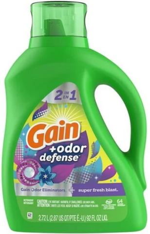 Gain Laundry Detergent -Odor Defense Super Fresh Blast 65 Oz, 4/cs.