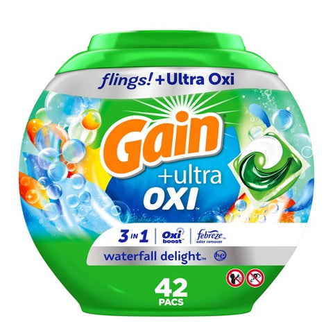 Gain Flings Pod -Oxi Waterfall Delight HE  42 CT, 4/cs