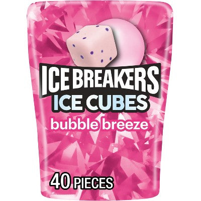 Ice Breakers Ice Cubes Bubble Breeze Sugar Free Gum 40 CT, 6/csEXP:06/26