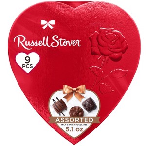 Russell Stover Assorted Chocolates Red Foil 5.1 Oz, 6/cs EXP: 9/1/2026