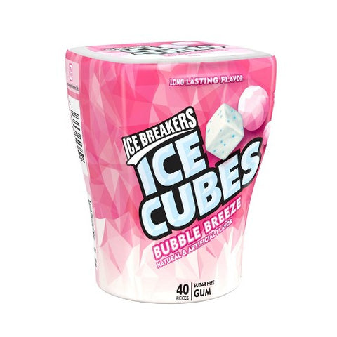 Ice Breakers Ice Cubes Bubble Breeze Sugar Free Gum 40 CT, 4/cs