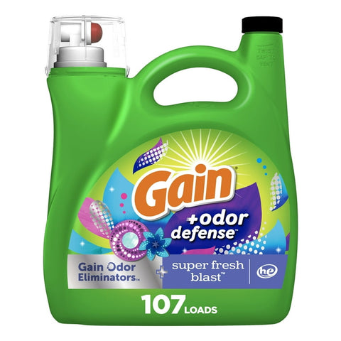 Gain Laundry Detergent -Odor Defense Super Fresh Blast 154 Oz, 4/cs.