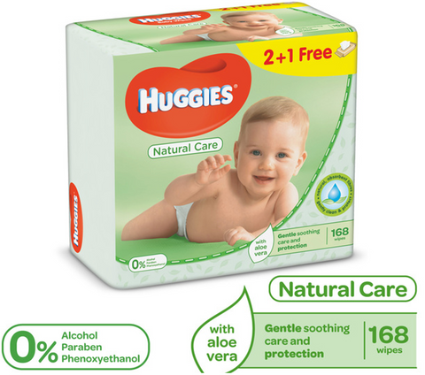 Huggies Baby Wipes -Natural Care 3 Pk, 4/cs.