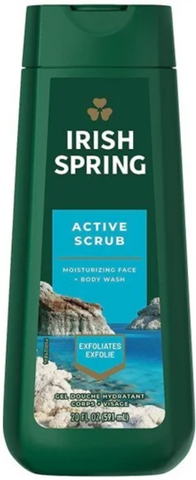 Irish Spring Body Wash -Active Scrub 20 Oz, 4/cs.