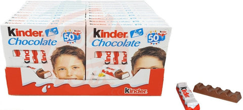 Kinder Chocolate Bar 50 Gm, 20/cs.EXP: 11/09/2026 EU