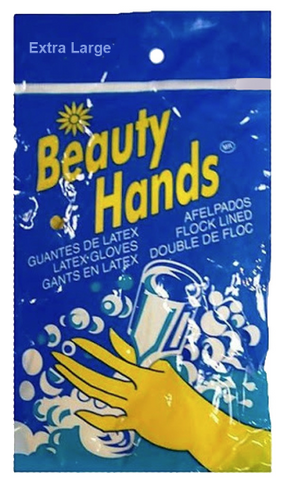 Latex Glove X-Large Yellow Flock Lined, 12/cs