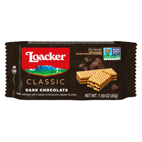 Loacker Classic Wafer -Dark Chocolate 1.59 Oz, 12/cs. EXP: 06/30/2027
