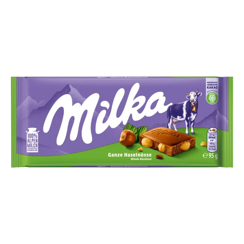 Milka Chocolate -Whole Hazelnut 95 G, 17/cs.EXP: 03/19/2027