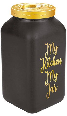 Glass Black Cornered Jar 3 LT(101.4 Oz), 12/cs.