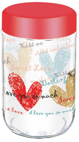 Glass Decorated Jar 1 LT (33.8 Oz), 12/cs.