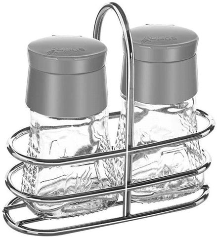 Glass Spice Jar Set w/Metal Stand 0.21 Lt (7.1 oz), 16/cs.