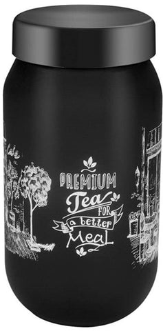 Glass Black Touch Jar 1 LT(33.8 Oz), 12/cs.