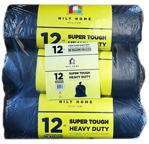 3 PK, Nily Trash Bag Roll 26 G, 12 CT, 16/cs.