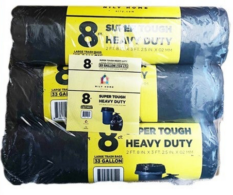 3 PK, Nily Trash Bag Roll 33 G, 8 CT, 16/cs.