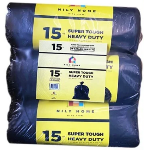 3 PK, Nily Trash Bag Roll 13 G, 15 CT, 16/cs.