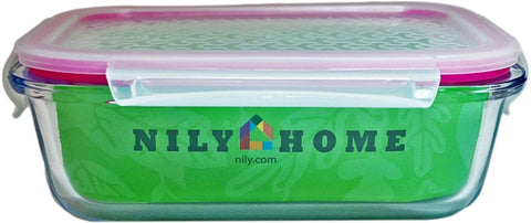 Nily Glass Lock&Lock Container w/Plastic Lid 640 Ml (21.64 Oz), 24/cs