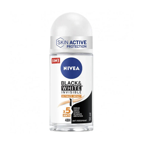 Nivea Roll-On Women -Black&White Ultimate Impact 50 Ml, 12/cs.