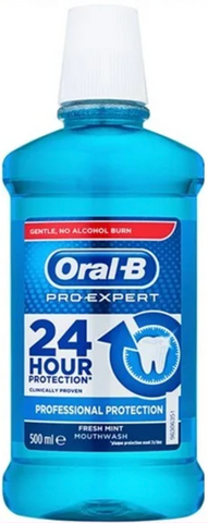 Oral B Mouthwash -Pro Expert Fresh Mint 500 Ml(16.9 Oz), 6/cs.