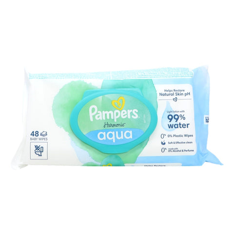 Pampers Baby Wipes -Harmonie Aqua 48 Ct, 15/cs.