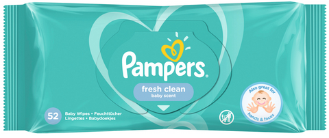 Pampers Baby Wipes -Fresh Clean 52 Ct, 12/cs.