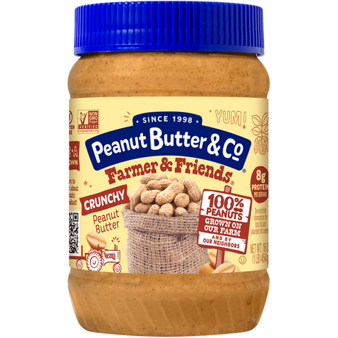 Peanut Butter & Co -Farmer & Friends Crunchy Peanut Butter 16 Oz, 6/cs EXP: 5/7/2028