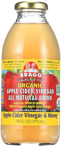 Bragg Apple Cider Vinegar Beverage -Honey & Green Tea 16 Oz, 12/cs. EXP: 04/14/2028