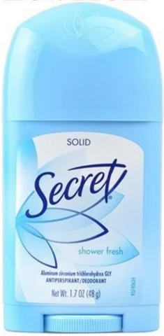 Secret Deo Stick -Shower Fresh 1.7 Oz, 12/cs.