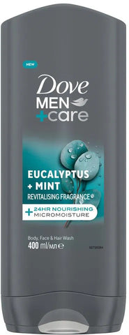 Dove Body Wash Men -Eucalyptus+Mint 400 Ml, 12/cs.