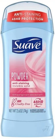 Suave Deo Stick -Powder 2.6 Oz, 12/cs.