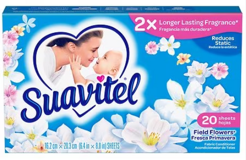 Suavitel Dryer Sheet -Field Flowers 18 Ct, 15/cs.