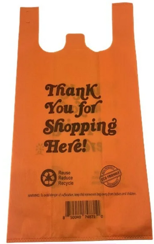 11T Non-Woven T-Shirt Bag -Orange 560/cs.
