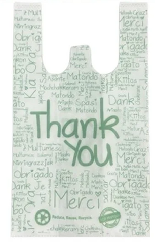 5S Non-Woven Small T-Shirt Bag -White 750/cs.
