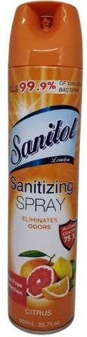 Sanitol Disinfectant Spray -Citrus 20.7 Oz(600 Ml), 12/cs.