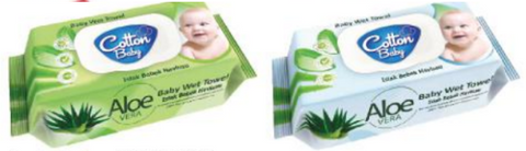 Aquella Baby Wipes -Aloe Vera 120 Ct, 24/cs.