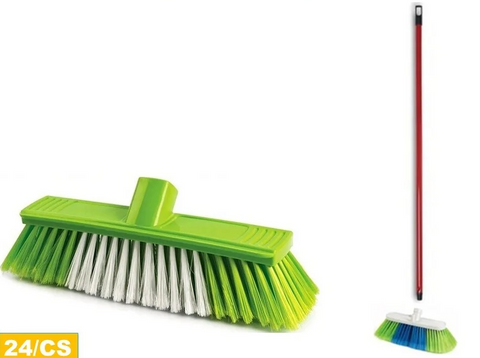Plastic Soft Floor Brush w/Handle, 24/cs