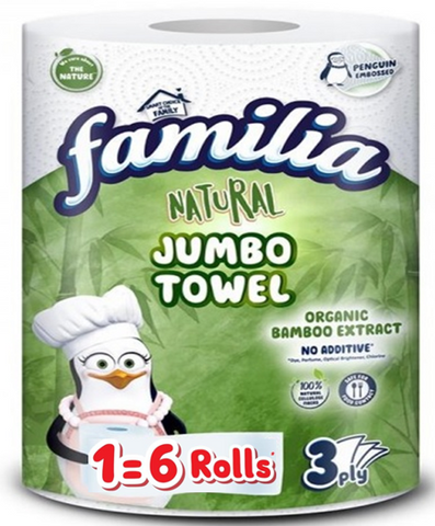 Familia Plus Jumbo Kitchen Towel 1 Roll, 6/cs.