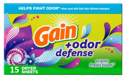 Gain Dryer Sheet -Super Fresh Blast 15 Ct, 15/cs.