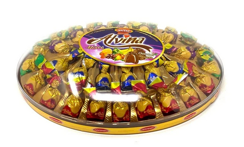 Alvina Dubai Chocolate Gift Oval Shape 17.63 Oz. (500g), 8/cs.