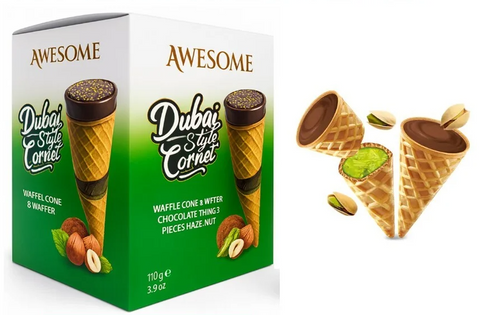 Awesome Dubai Style Waffle Cone  3.92 Oz. (112g), 16/cs.