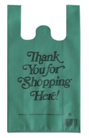 10T Non-Woven T-Shirt Bag -Dark Green 560/cs.
