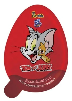 Tom & Jerry Chocolate Egg w/Surprise Toy 20 G, 24/cs  EXP: 03/28/2027