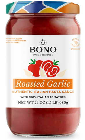 Bono Pasta Sauce -Roasted Garlic Sauce 24 Oz, 6/cs.  EXP: 9/11/2028