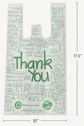 5S Non-Woven Small T-Shirt Bag -White 750/cs.