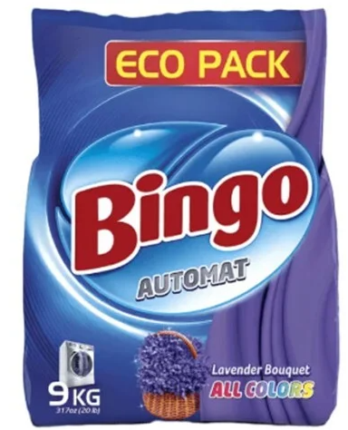 Bingo Matic Powder Detergent -Lavender Bouquet 9 KG, 1/cs.