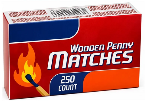 Wooden Kitchen Matches 2 Pk, 250 CT, 48/cs.