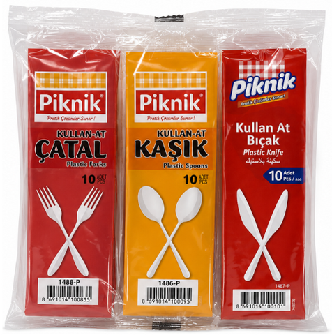 Piknik White Cutlery Combo 60 CT, 18/cs.