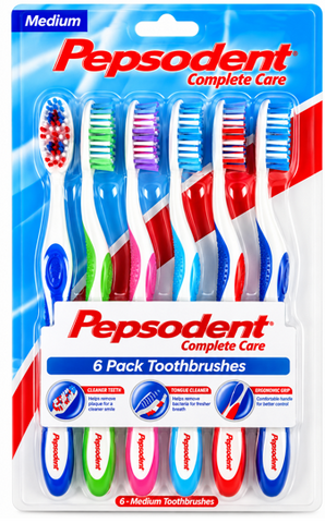 Pepsodent Toothbrush -Medium 6 CT, 24/cs.