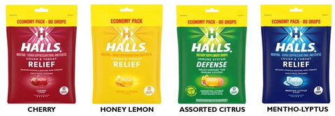 Halls Eco Bags Mix Floor Stands 80 CT, 60/cs. EXP: 12/31/2027